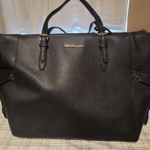 Michael Kors Black Tote with Gold Accents
